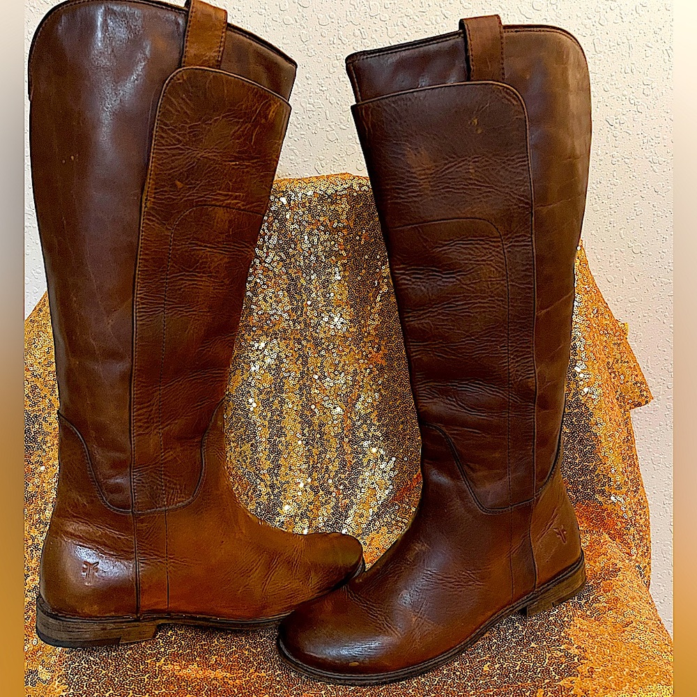 Frye Paige Tall Riding Boots Brown 8 1/2 B Women’s - Near Perfect Condition